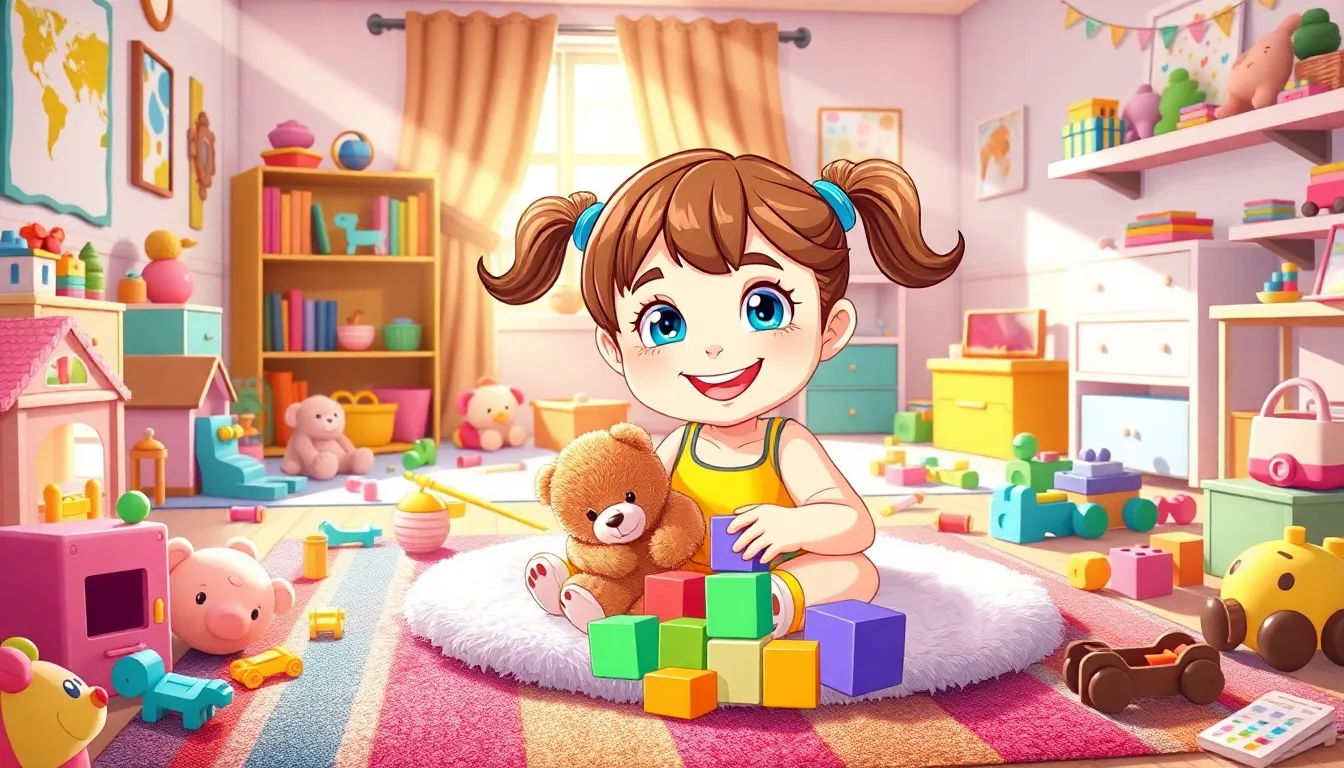 Apprendre à Partager avec Émilie 1 Illustration d'Émilie et son Monde de Jouets