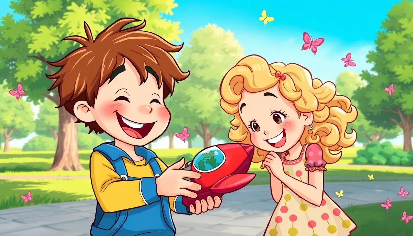 Apprendre à Partager avec Émilie 6 Illustration de Un Nouveau Jouet, une Nouvelle Aventure