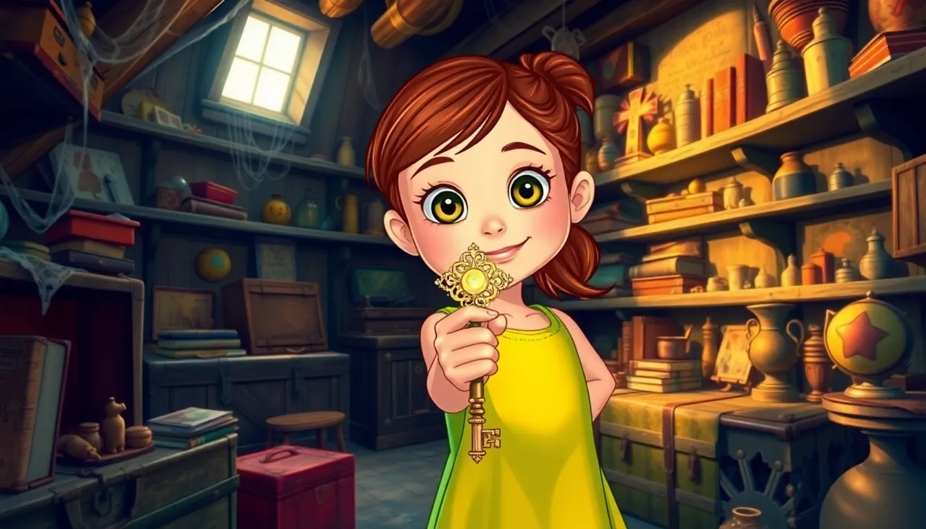 Zoé et la Clé Magique : Une Aventure Enchantée 1 Illustration de La Découverte de la Clé Magique