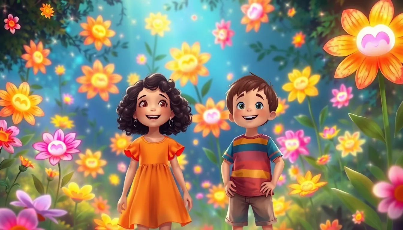 Zoé et le Jardin des Lumières 4 Illustration des Fleurs de Lumière