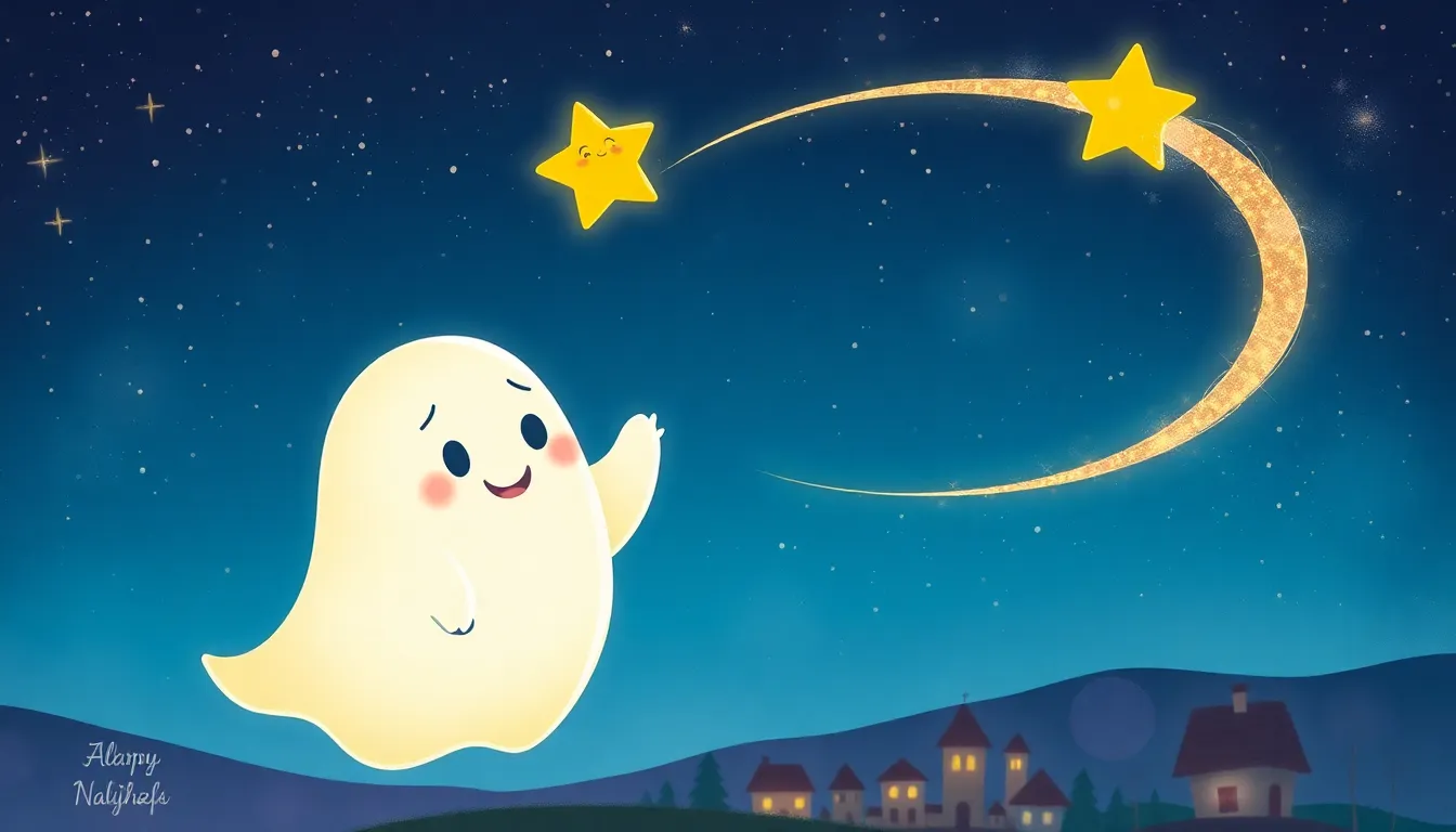 Le Petit Spectre et l'Étoile Filante 8 Illustration de L'Au revoir Magique