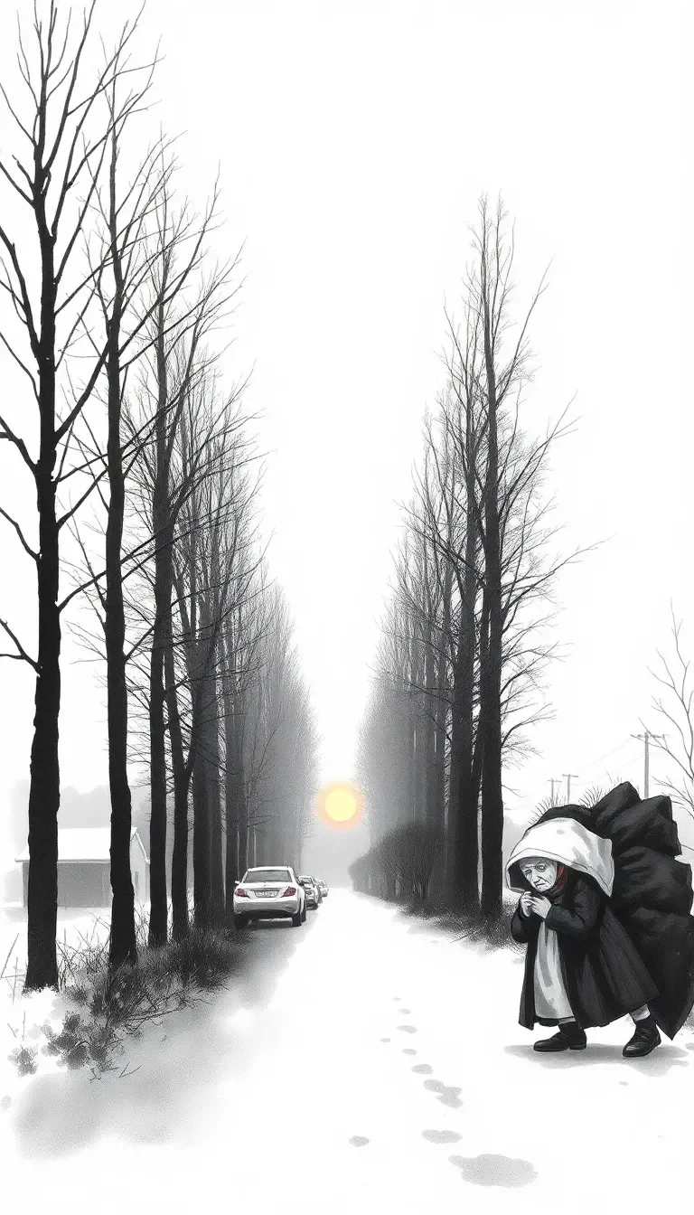 L'Allee est Droite et Longue, et sur le Ciel D'hiver