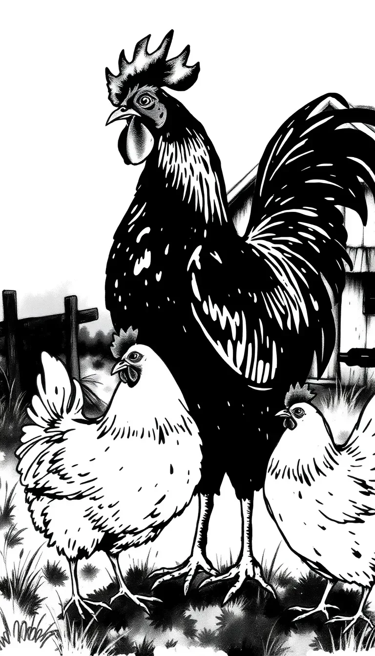 Le Coq, les Deux Poules et L'Ami