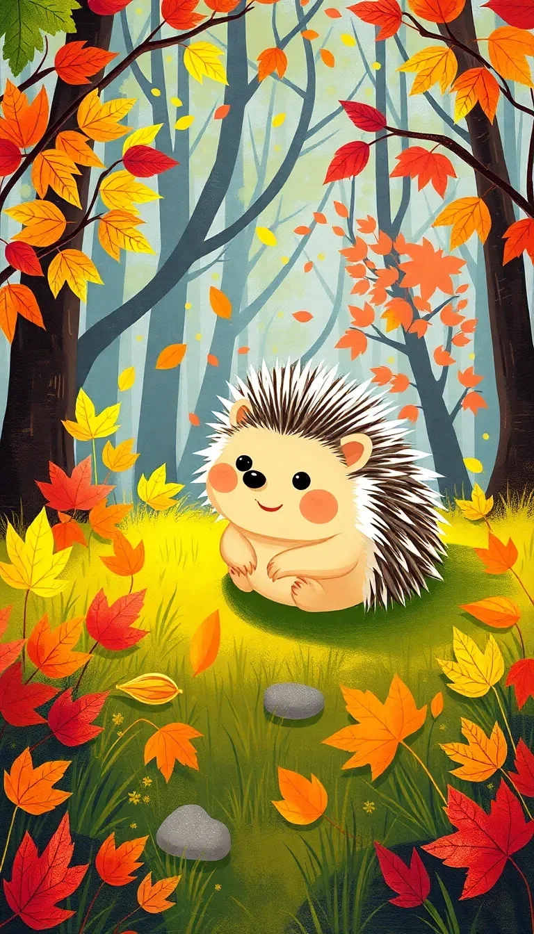 Le Hérisson et les Feuilles d'Automne
