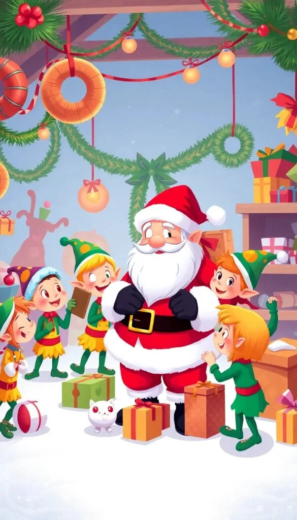 Le Père Noël et les Lutins Travailleurs