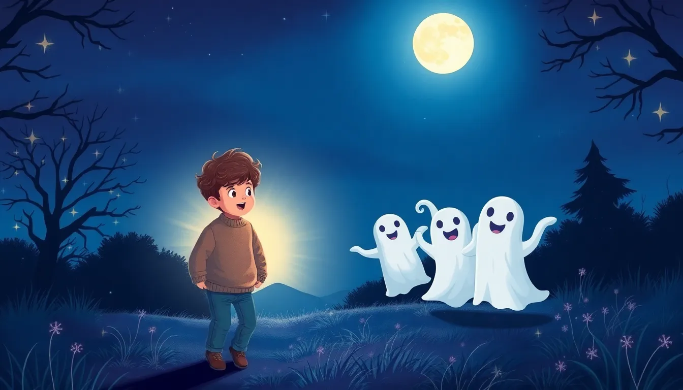 Les Éclats de Lune et les Fantômes Joyeux 2 Illustration de La Surprise de la Nuit