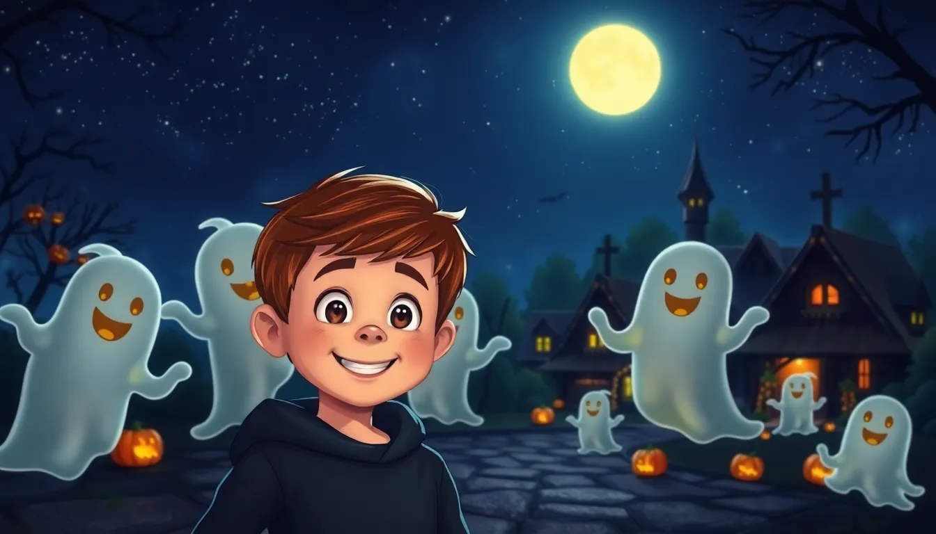 Les Éclats de Lune et les Fantômes Joyeux 3 Illustration des Fantômes Joyeux