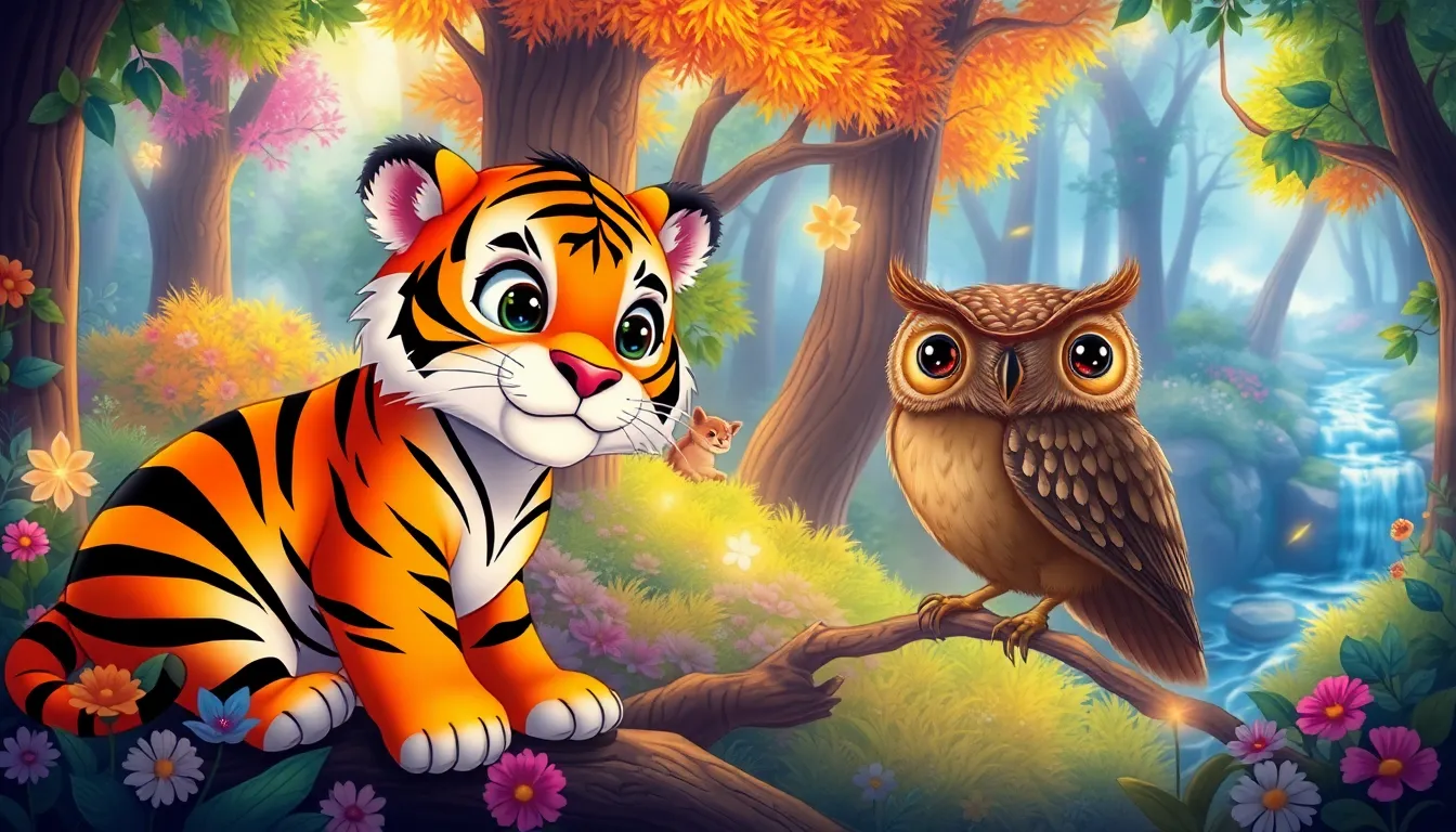 Tommy le Tigre et le Ruisseau Enchanté 2 Illustration de La Rencontre Mystérieuse