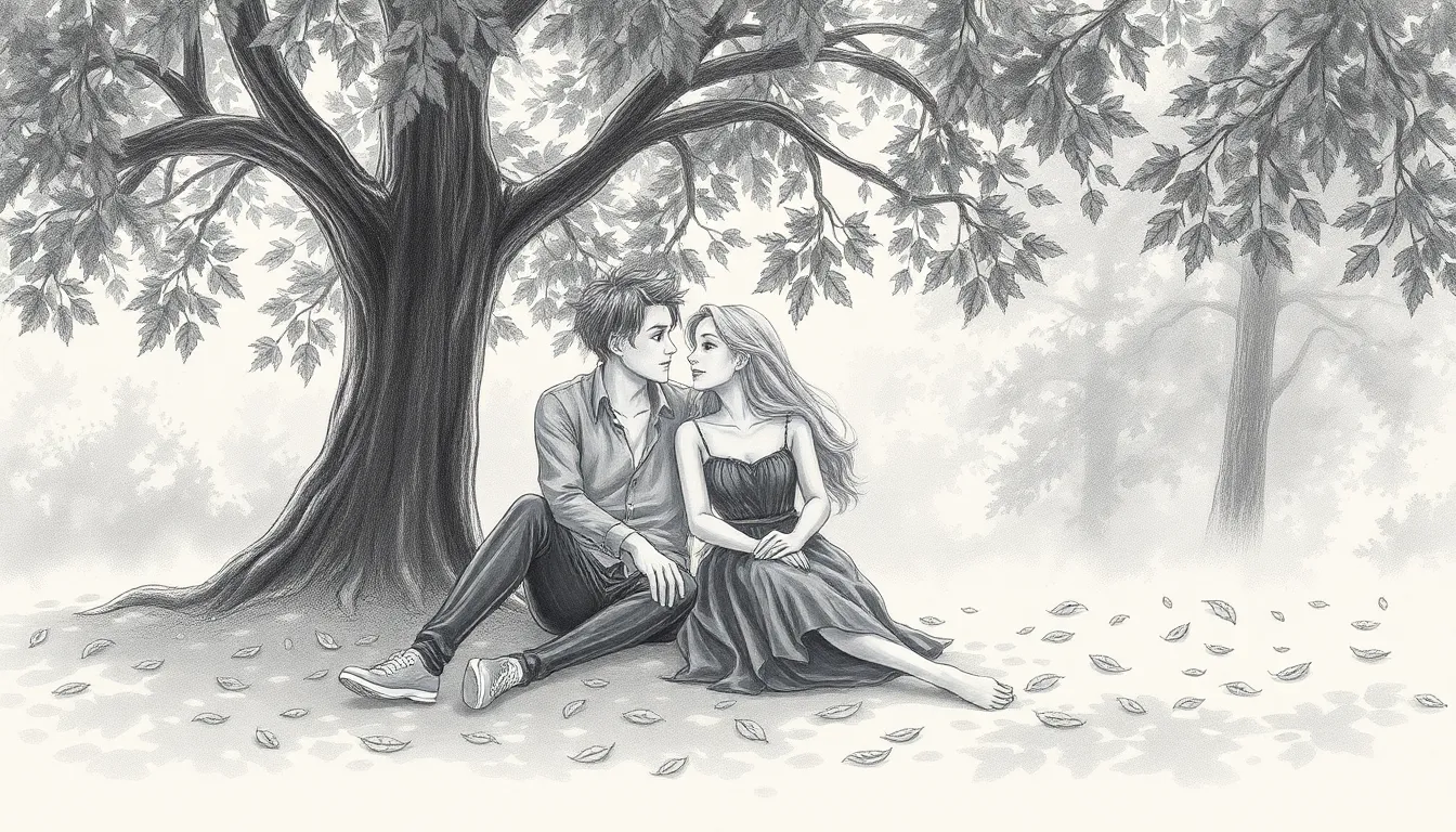 Printemps de Renouveau: Une Histoire Éveillée 10 Illustration de L'Assise sous les Arbres