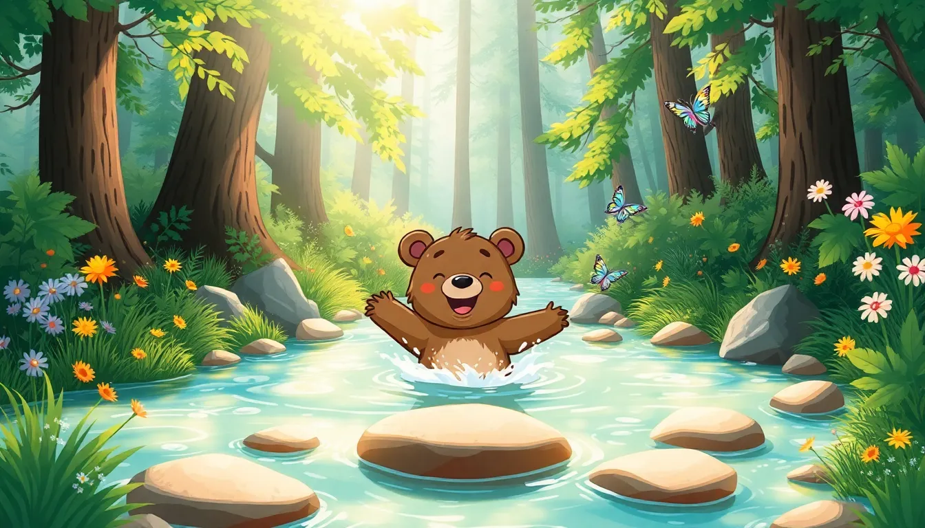 L'Ourson et le Ruisseau 3 Illustration du Ruisseau Enchanteur