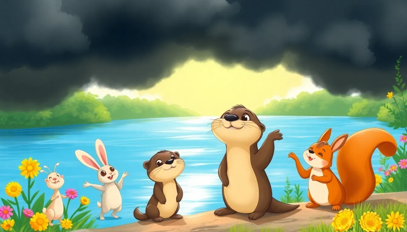 La Petite Loutre et la Pluie 2 Illustration de L'Annonce de la Pluie