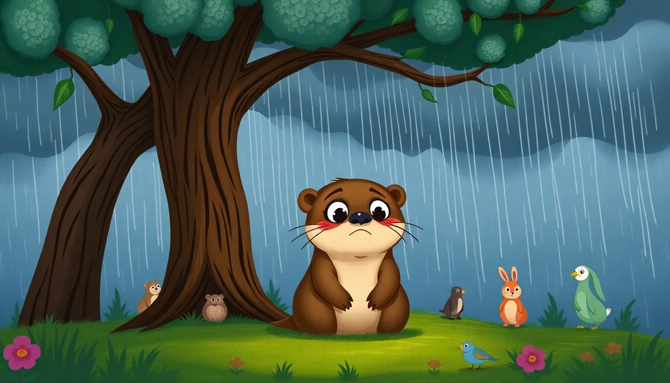 La Petite Loutre et la Pluie 3 Illustration de La Panique de Lili