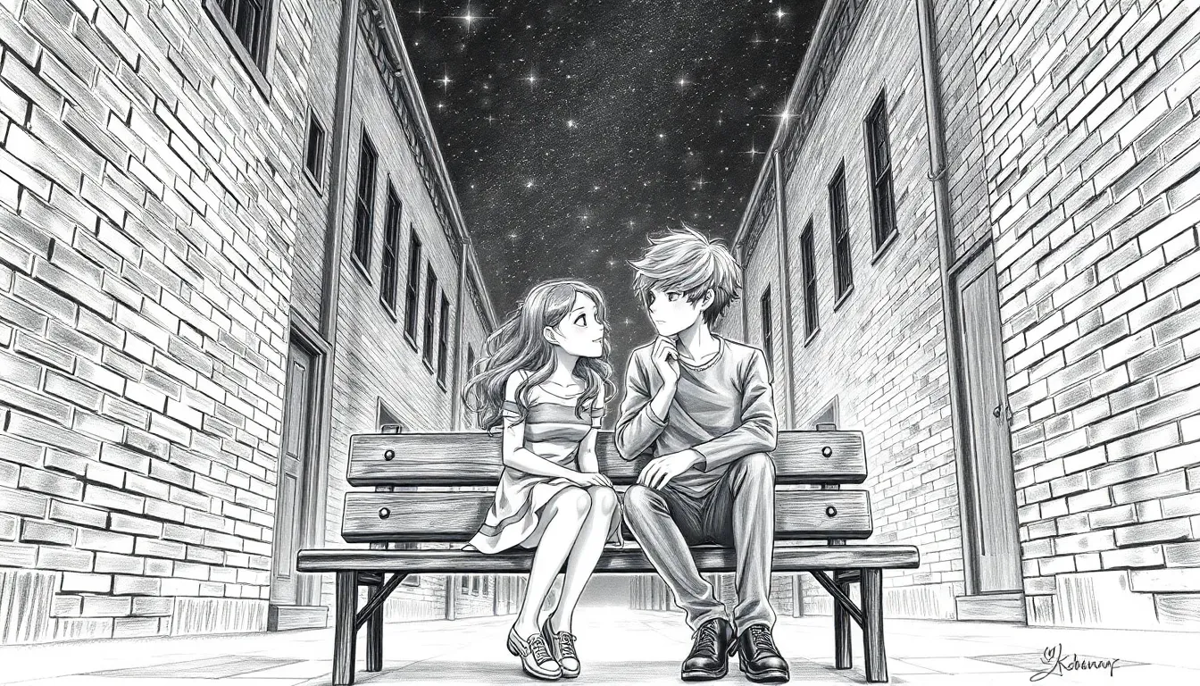 Poésie Éphémère : Une Nuit d'Amour et de Rêves 4 Un banc sous les étoiles