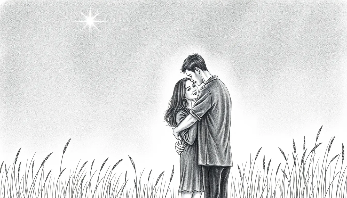 Poésie Éphémère : Une Nuit d'Amour et de Rêves 7 Ciel étoilé au-dessus d'un paysage romantique