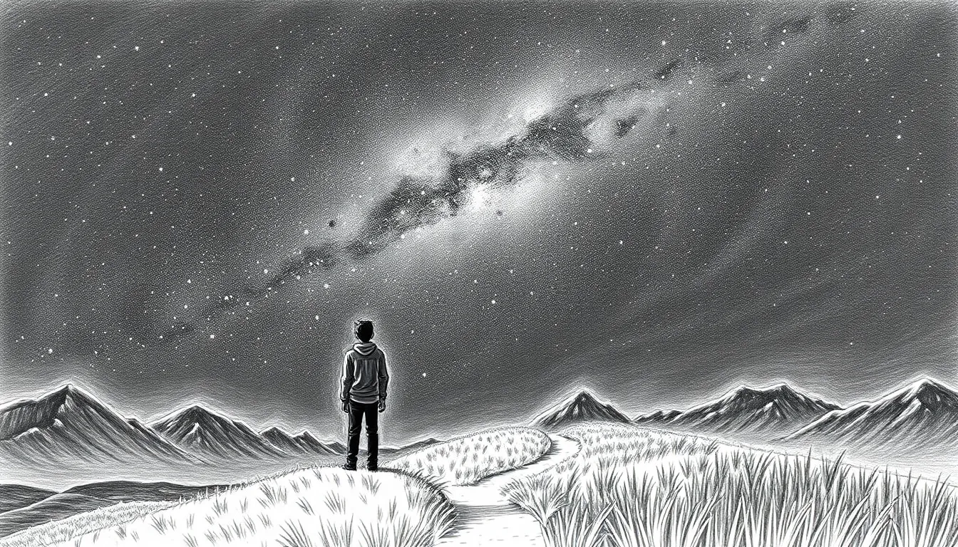 Voyage Intérieur : L'Appel du Vent et des Horizons Lointains 10 Illustration de L'Harmonie des Étoiles