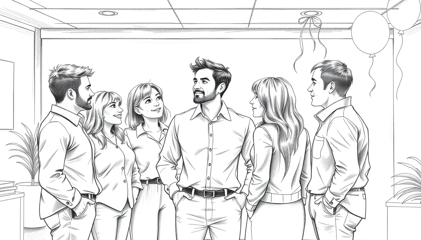 Célébration d'Amitié : Un Hommage à Marc 8 Célébration d'équipe autour de Marc