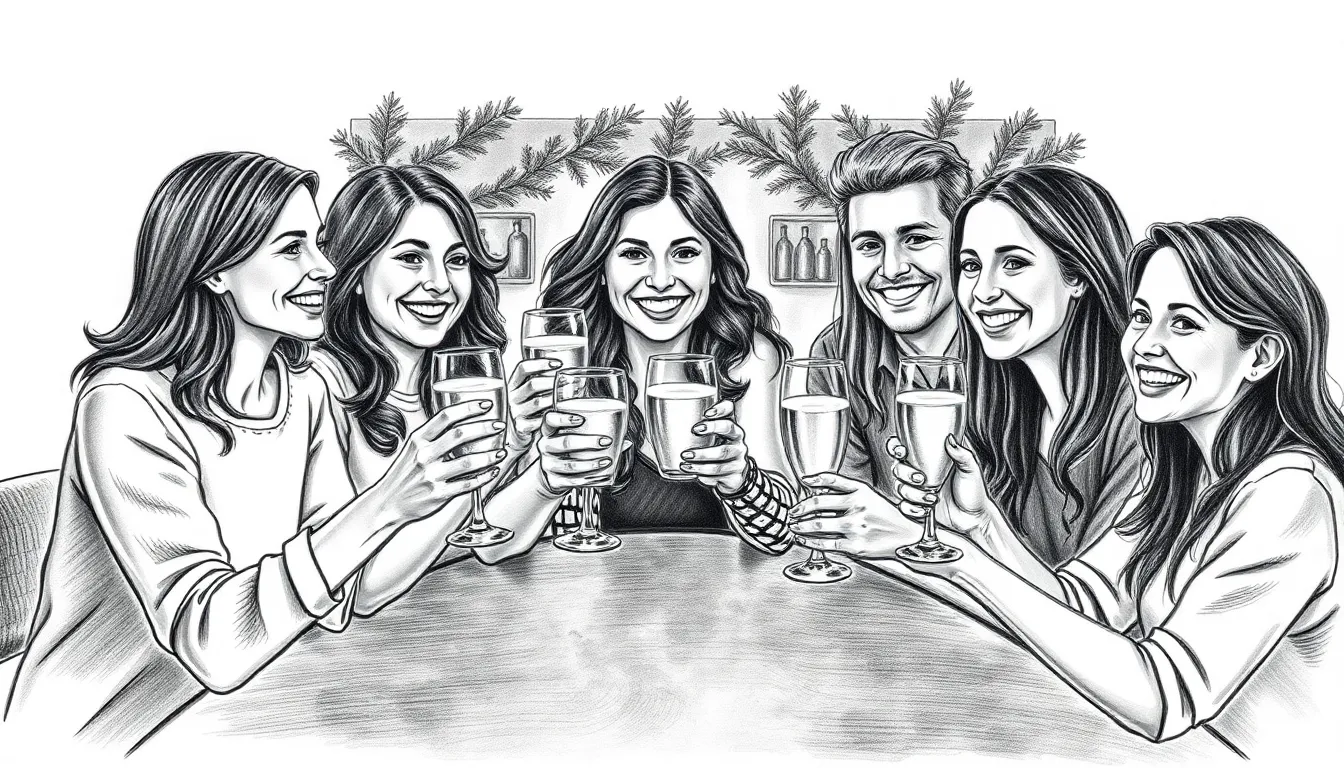 Célébration de l'Amitié : Hommage à un Anniversaire 6 Illustration de Un Verre Levé