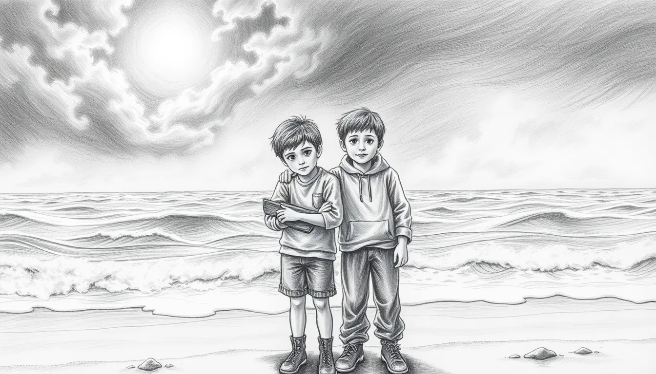 Frères de Cœur : Une Ode aux Souvenirs Éternels 3 Navigants des Tempêtes - Illustration des frères face à la tempête