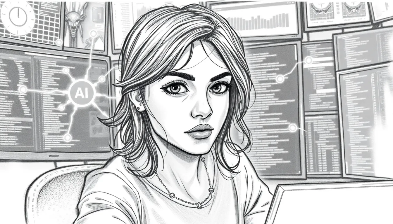 Éveil et Algorithmes : Une Odyssée de l'IA et de l'Art 1 Illustration de L'Éveil des Circuits