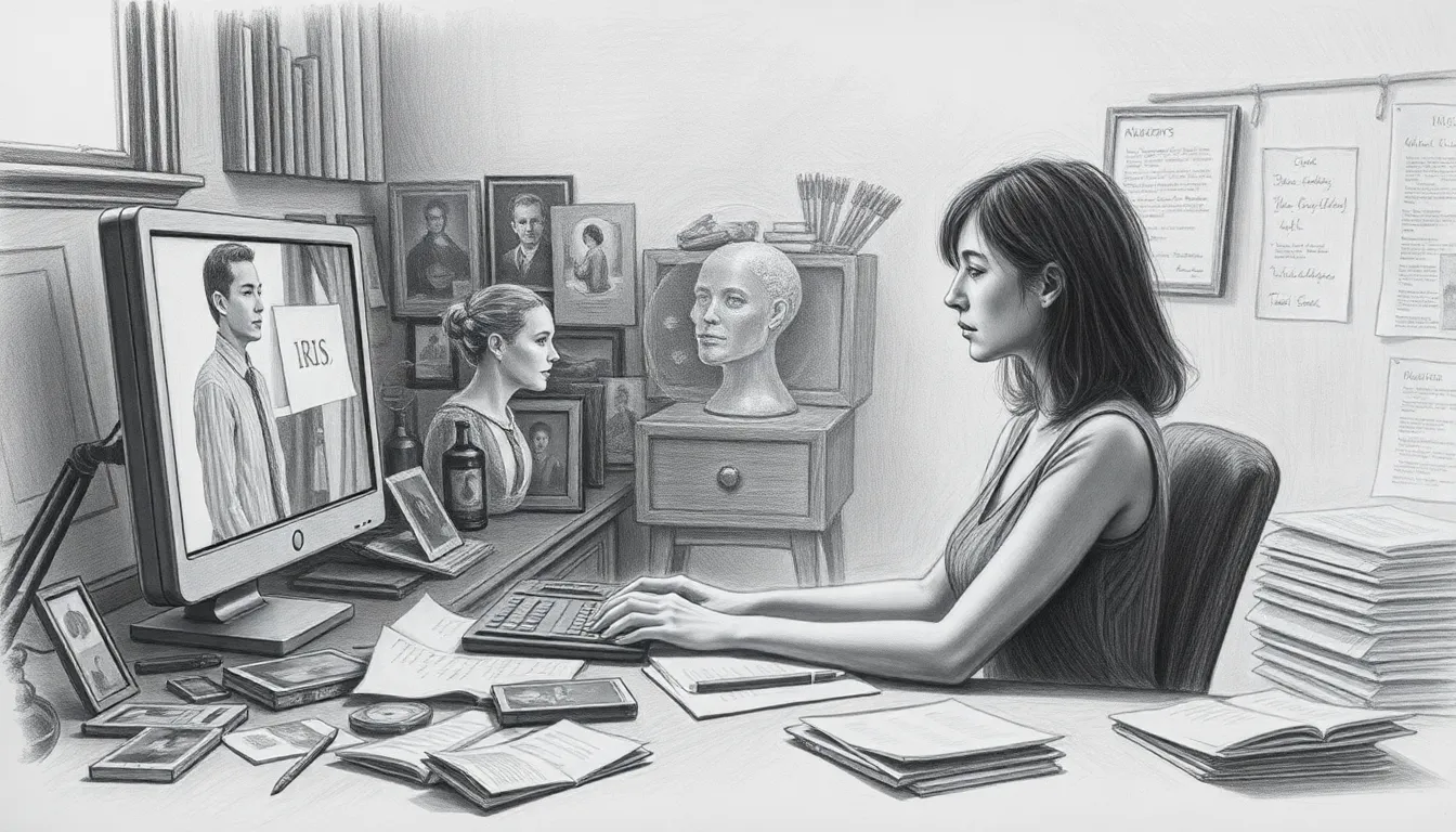 Éveil et Algorithmes : Une Odyssée de l'IA et de l'Art 4 Illustration de Les Ombres du Passé