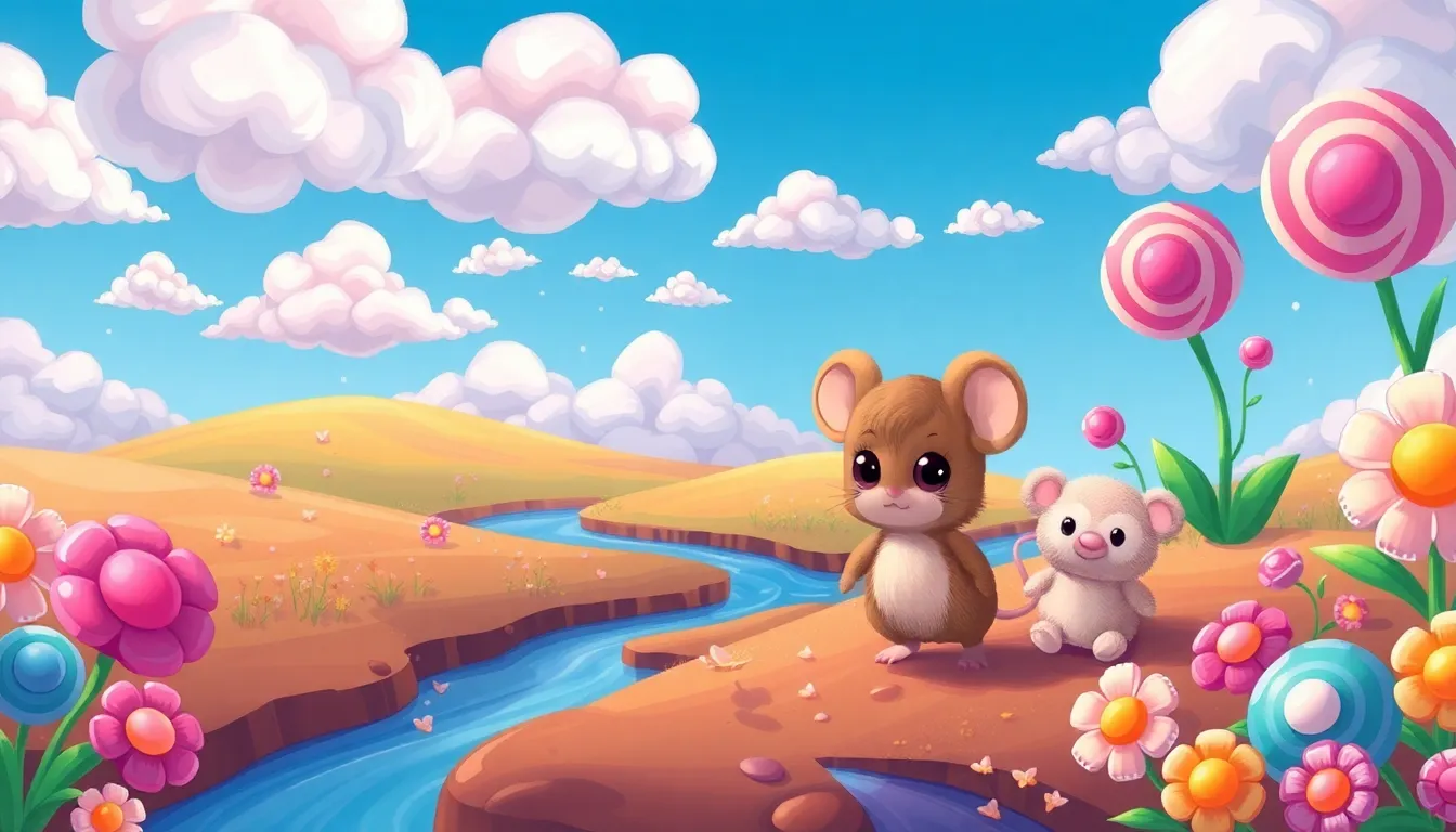 Les Rêves de Mimi la Petite Souris 3 Illustration du Voyage au Pays des Câlins