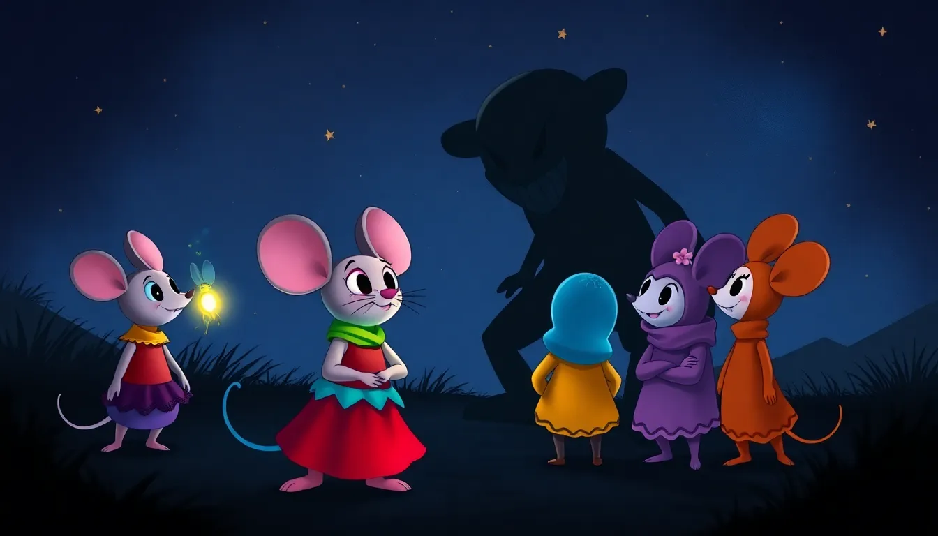 Les Rêves de Mimi la Petite Souris 7 Illustration de L'Affrontement avec l'Ombre