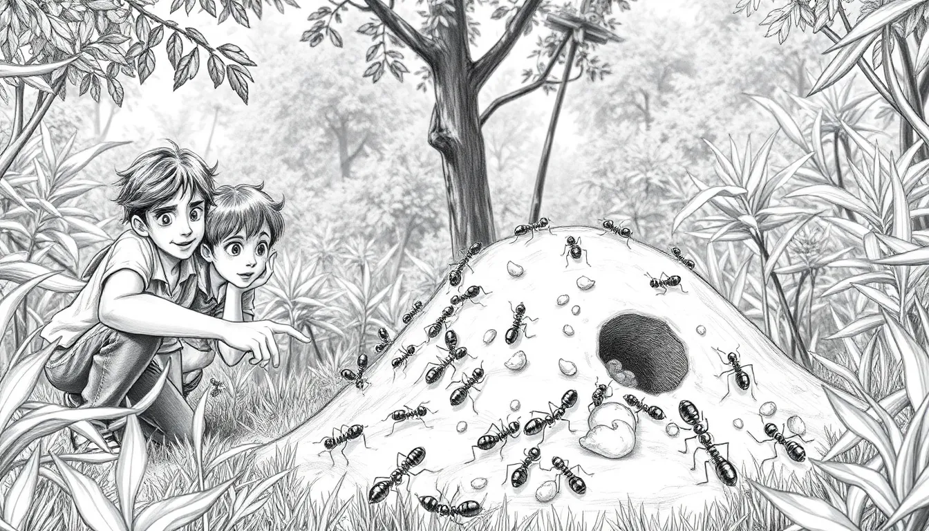 Préserver la Terre : L'Éveil des Architectes de Demain 5 Illustration de La fourmi et l'Écosystème