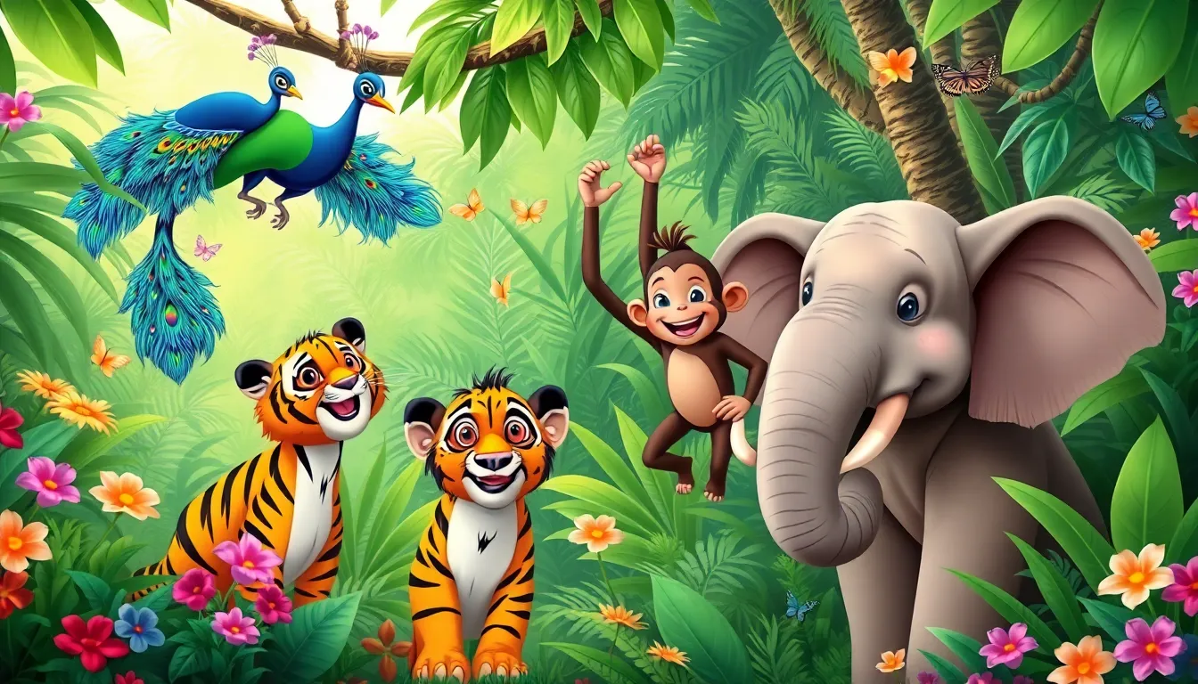 Tito le Tigre et la Jungle Joyeuse 2 Illustration des Amis de la Jungle