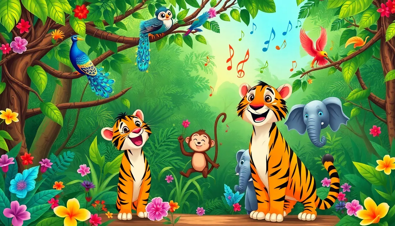 Tito le Tigre et la Jungle Joyeuse 3 Illustration de La Chanson des Oiseaux