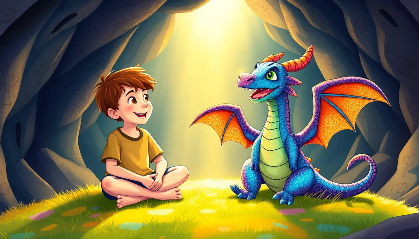 Les Secrets de Lucas et le Dragon Amical 4 Illustration de L'Amitié Étonnante