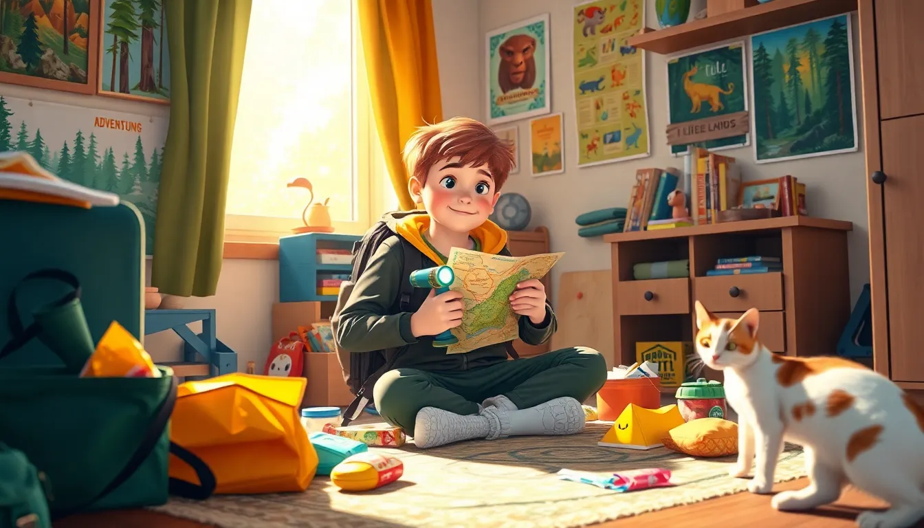 Léo et le Mystère de la Forêt Sombre 3 Illustration de Les Préparatifs