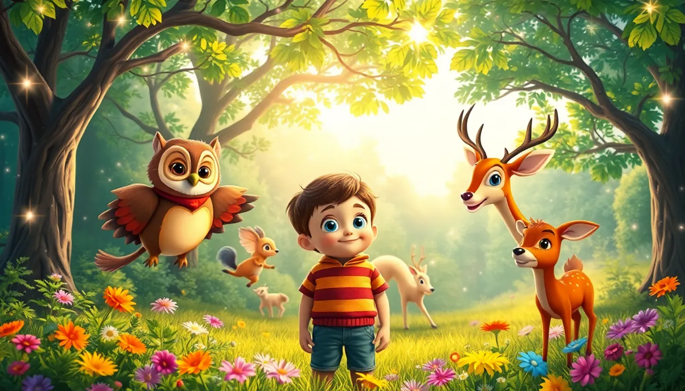 Léo et le Mystère de la Forêt Sombre 6 Illustration de la Clairière Enchantée