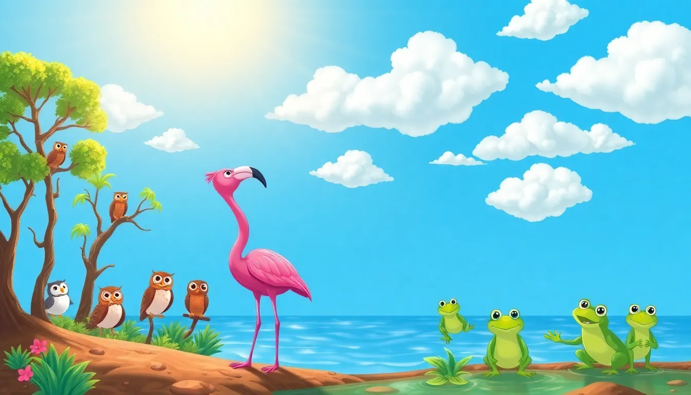 Fifi la Flamant Rose et la Danse des Nuages 2 Illustration de Le Secret des Nuages