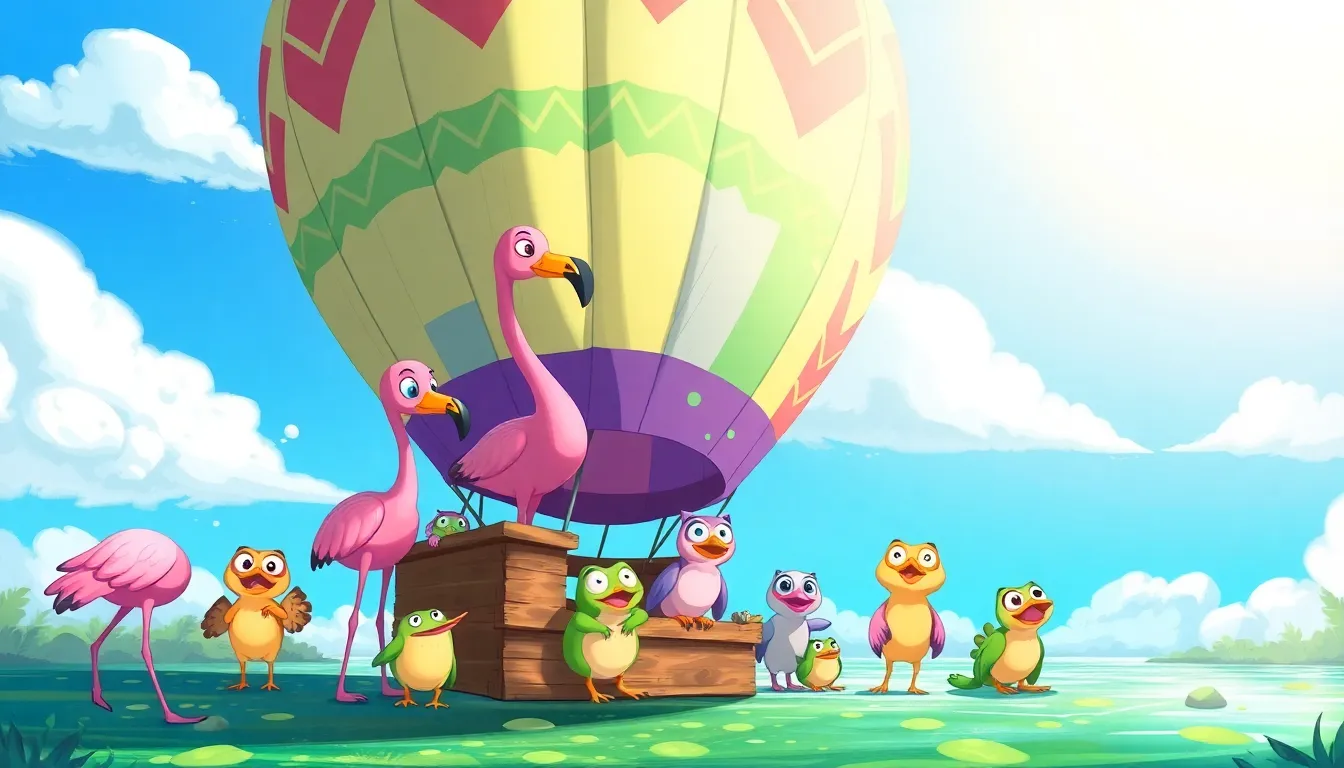 Fifi la Flamant Rose et la Danse des Nuages 3 Illustration du Voyage Vers le Ciel