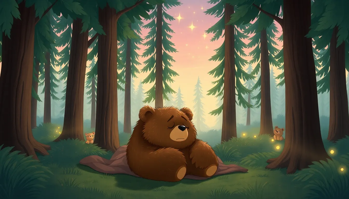 Le Coucher des Étoiles avec Oscar l'Ours 1 Illustration d'Oscar s'ennuie