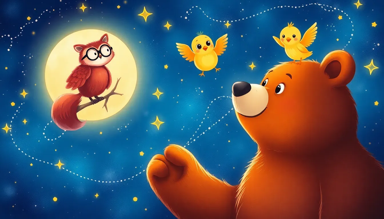 Le Coucher des Étoiles avec Oscar l'Ours 4 Illustration du Voyage parmi les Étoiles