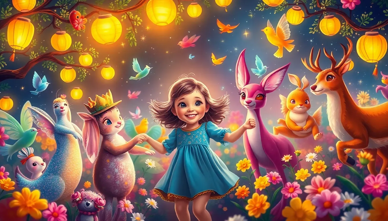 Zoé et la Forêt Lumineuse 4 Illustration de La Fête des Lumières