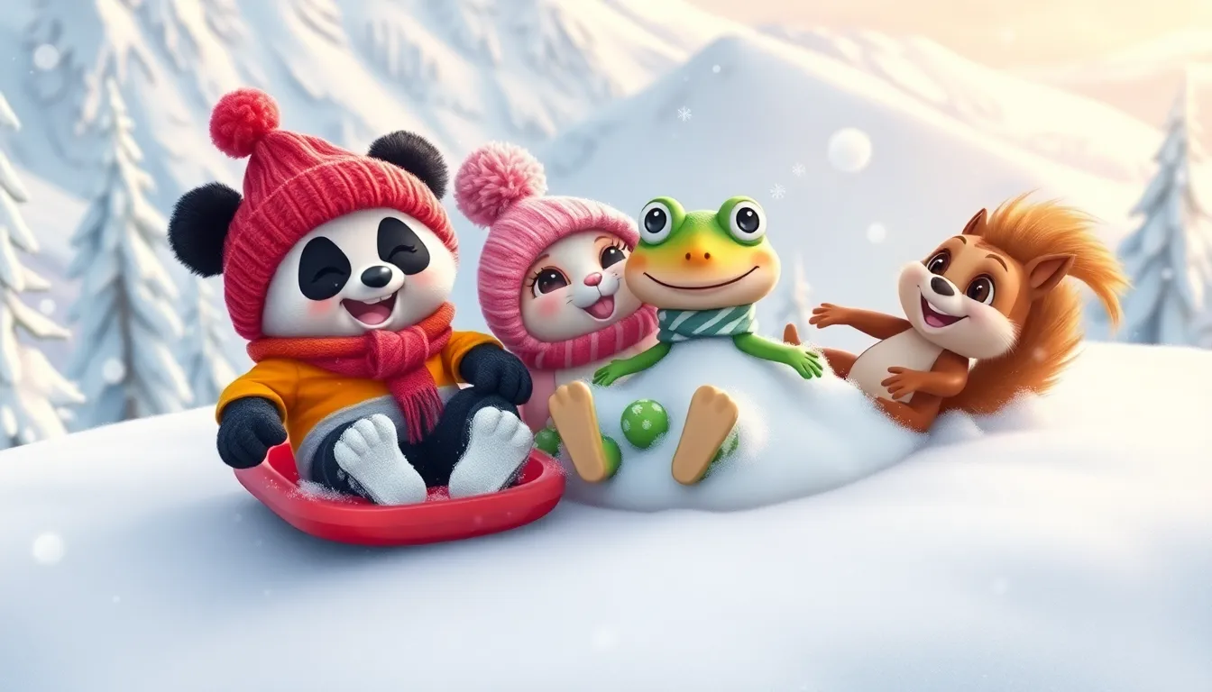 Les Joies de Patachon le Panda 7 Illustration du Défi des Neiges