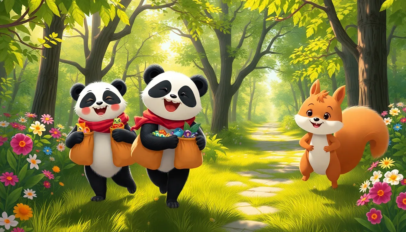 Les Joies de Patachon le Panda 9 Illustration du Retour avec un Sac Plein d'Amitié