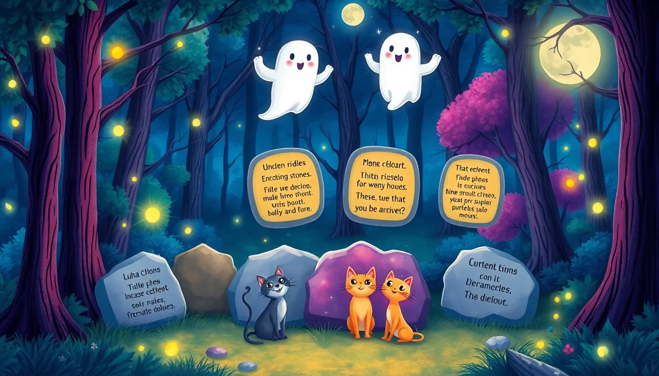 Les Chats Noirs et le Trésor Caché 5 Illustration des Énigmes des Fantômes