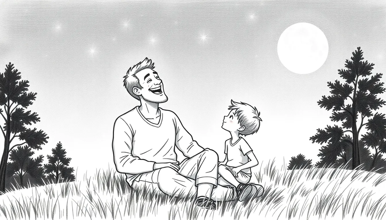 Célébration du Lien Éternel : Un Hommage à Papa 2 Illustration des Sourires des Étoiles