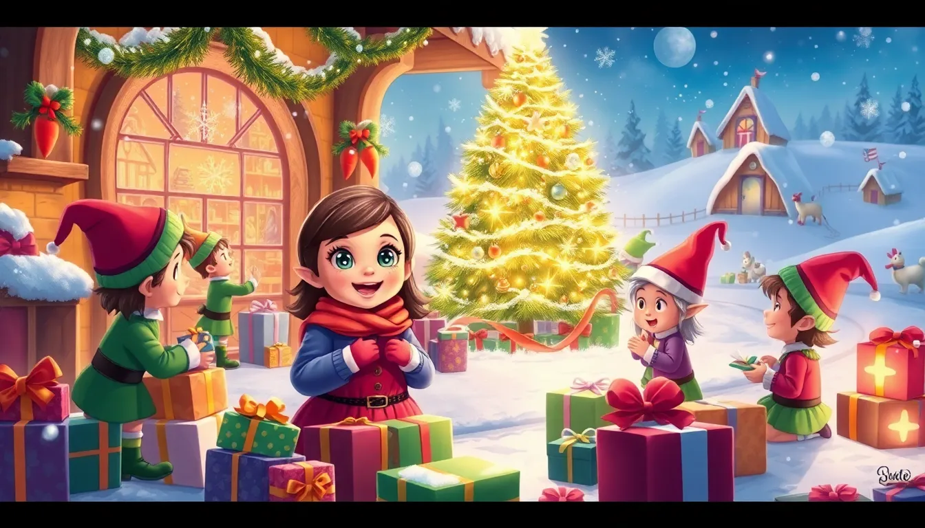 Les Aventures de Lila au Pôle Nord 9 Illustration du Grand Noël