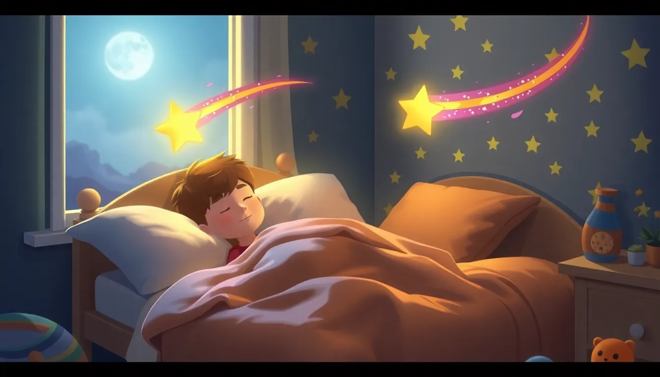 Les Étoiles de Noël et le Voyage de Tom 2 Illustration de La Visite de l'Étoile Filante