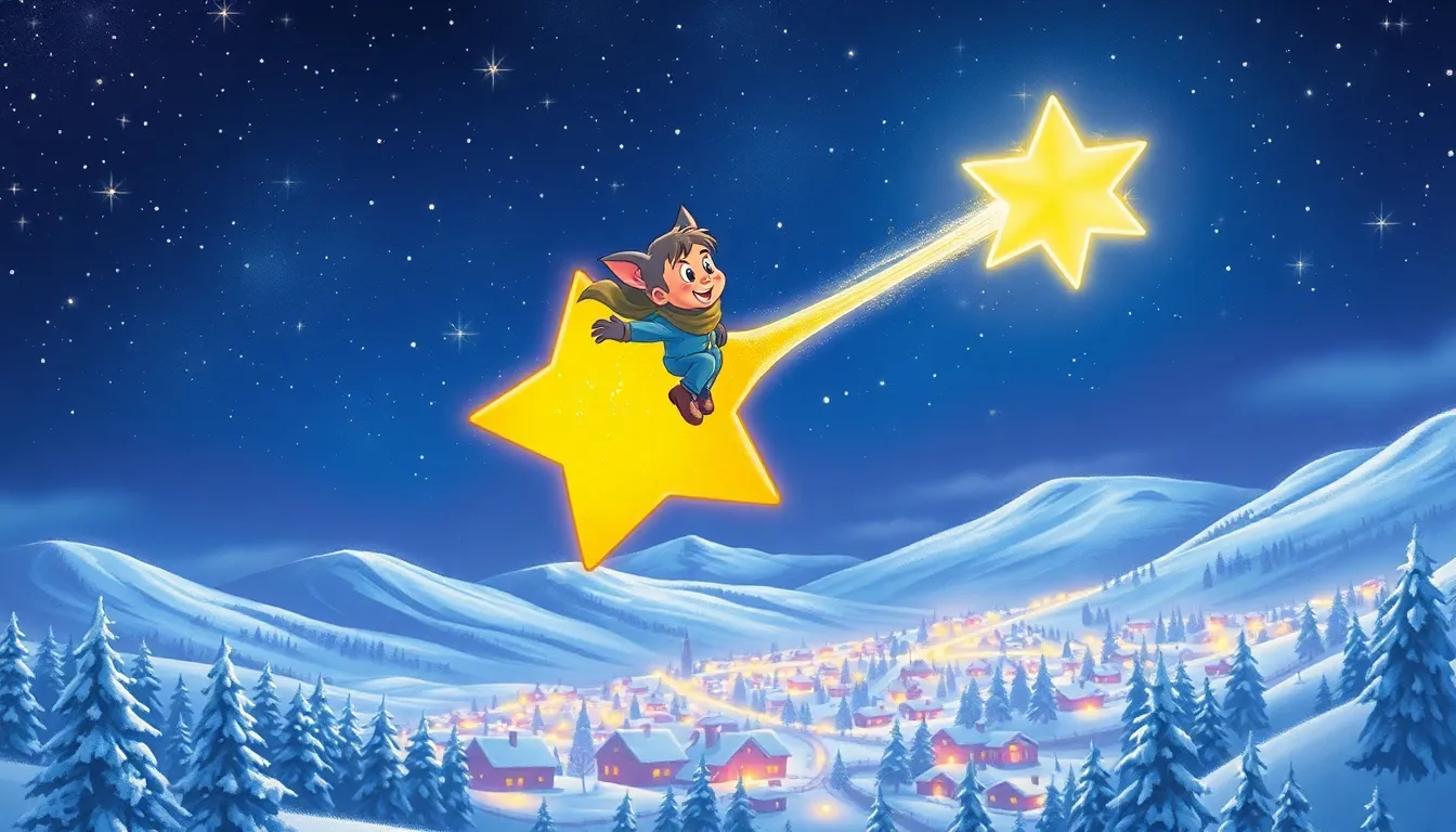 Les Étoiles de Noël et le Voyage de Tom 3 Illustration du Voyage à Travers le Ciel