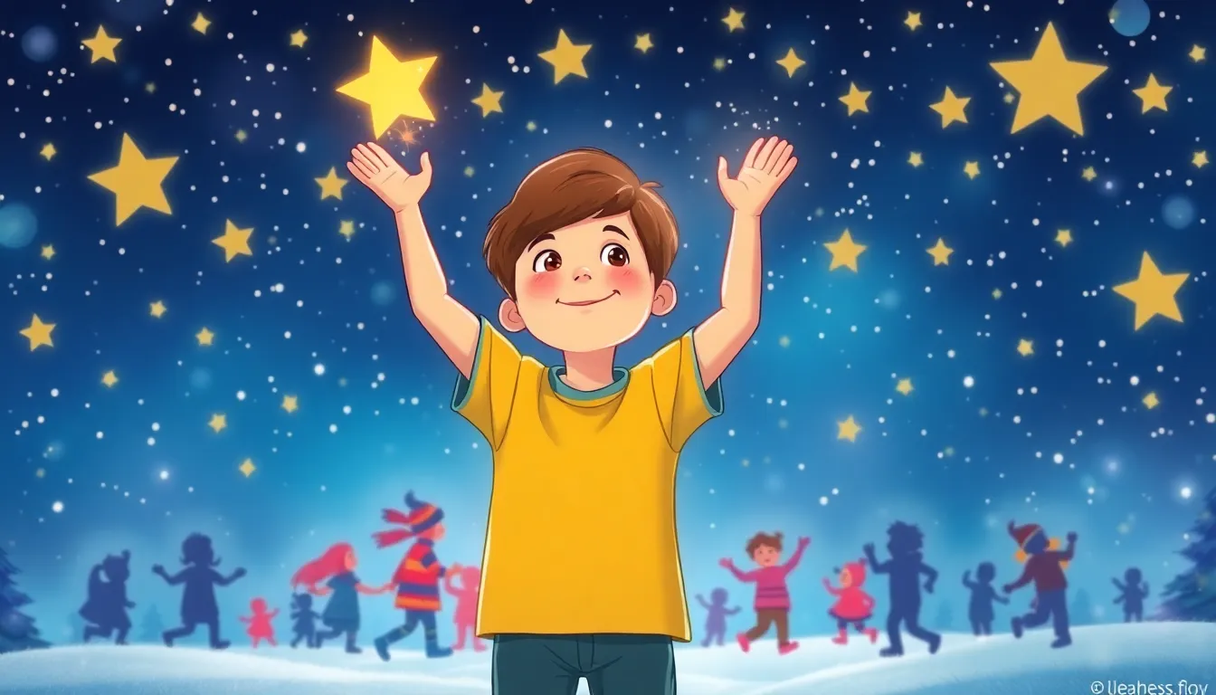 Les Étoiles de Noël et le Voyage de Tom 5 Illustration d'Un Souhait pour le Monde