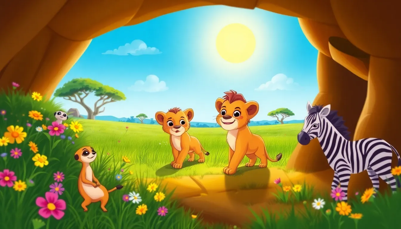 Bella la Baleine et Âge 5 ans; "Léo le Lionceau et ses Premières Aventures 1 Illustration de La Rencontre de Léo