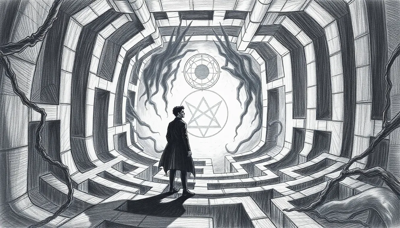 À la Recherche de la Vérité Étoilée 1 Illustration du Labyrinthe des Illusions