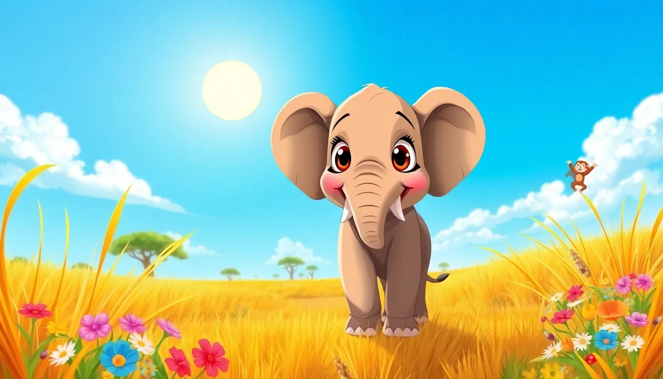 Le Petit Éléphant et la Pomme Dorée 1 Illustration de L'Éveil du Petit Éléphant