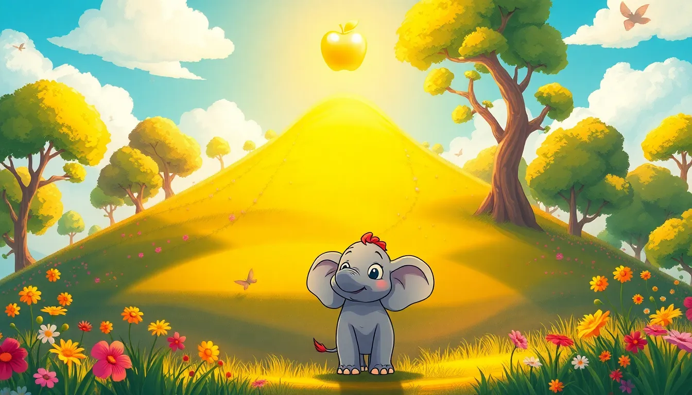Le Petit Éléphant et la Pomme Dorée 2 Illustration de La Légende de la Pomme Dorée