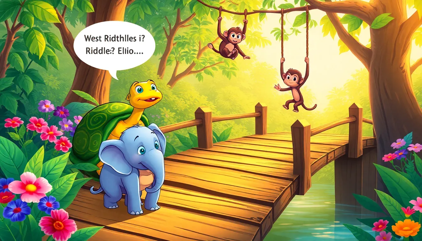 Le Petit Éléphant et la Pomme Dorée 5 Illustration du Pont des Énigmes